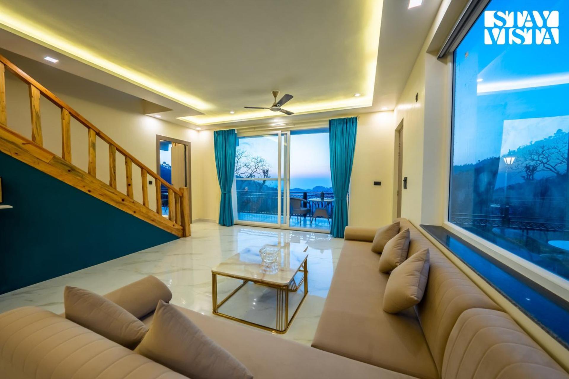 Stayvista At Sunset Springs With Pool & Views Nainital Bagian luar foto