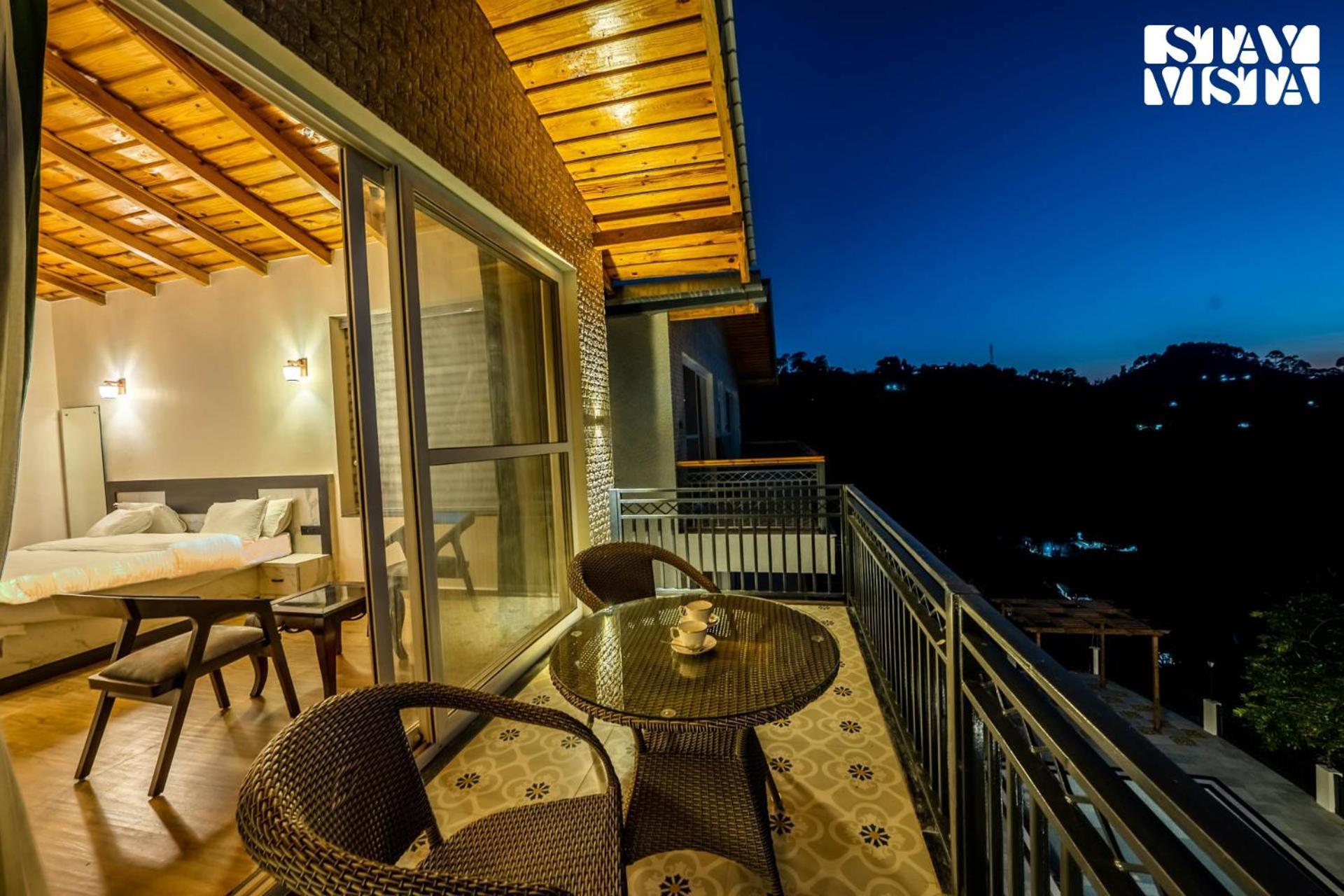 Stayvista At Sunset Springs With Pool & Views Nainital Bagian luar foto