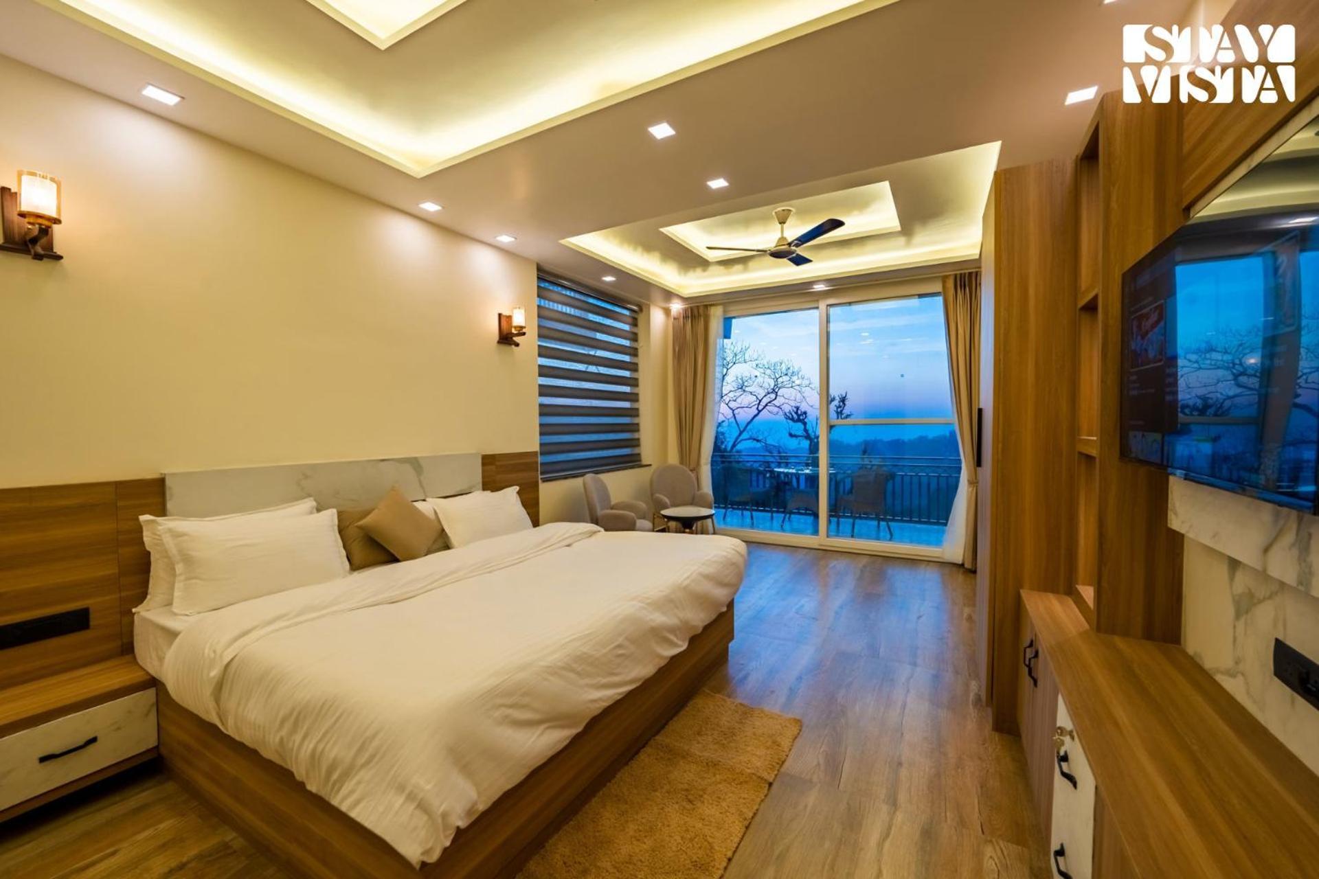 Stayvista At Sunset Springs With Pool & Views Nainital Bagian luar foto